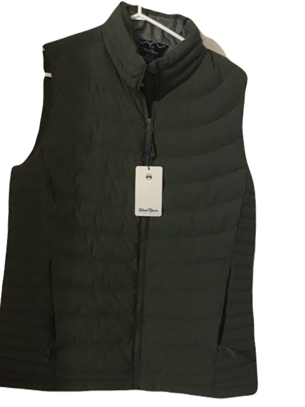 Quilted Olive Green Puffer Vest - Picture 2 of 2